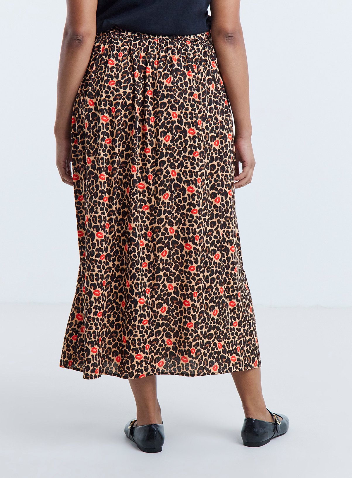 SIMPLY BE Leopard Woven Midaxi Skirt 16 - Image 4 thumbnail